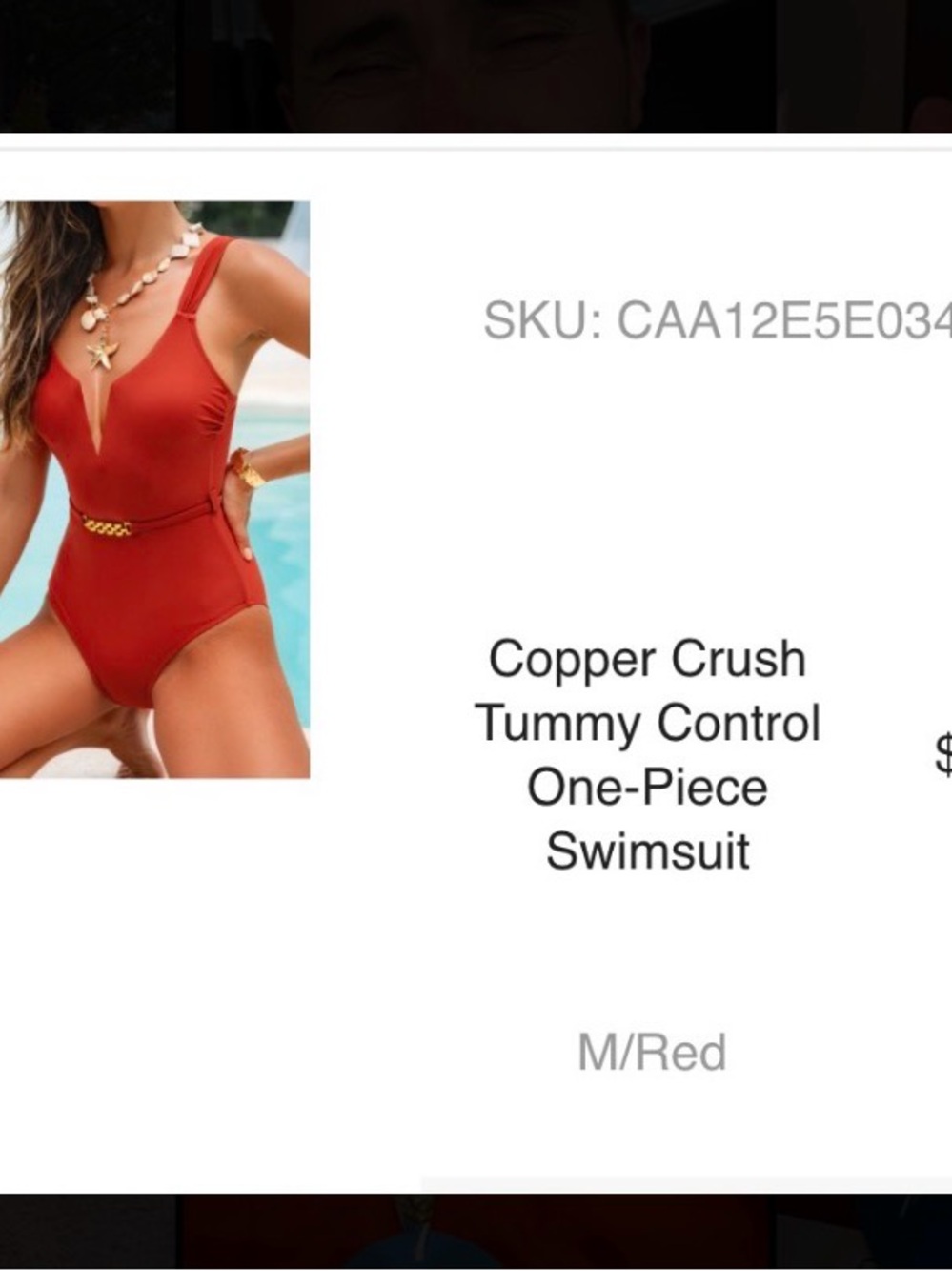 Cupshe Copper Crush One-Piece Swimsuit - Copper Red